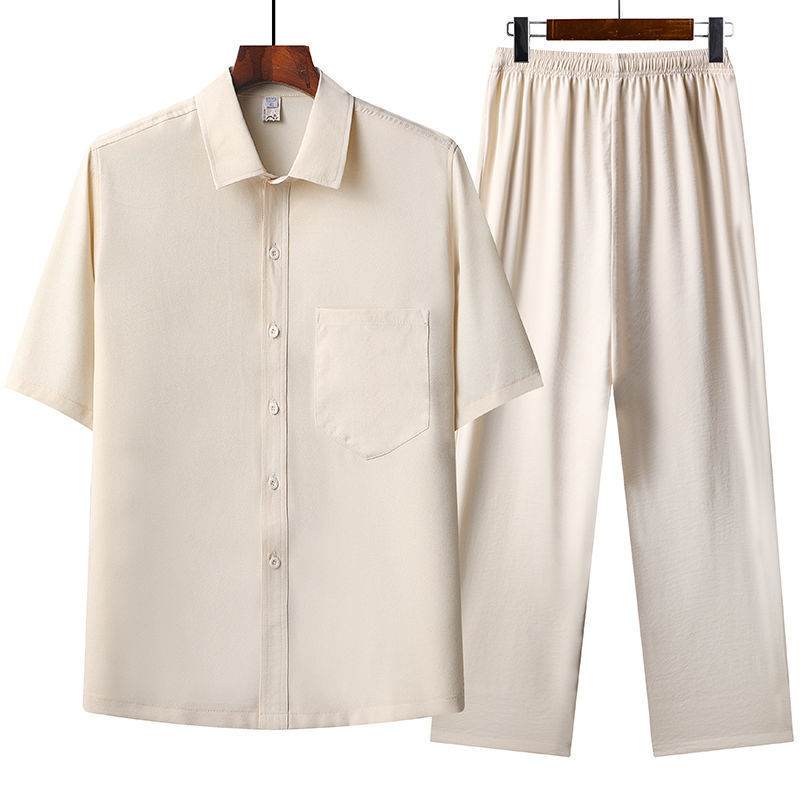 Summer Ice Cotton Pajama Set - Comfortable Short-Sleeves for Warm Nights - Buy Center