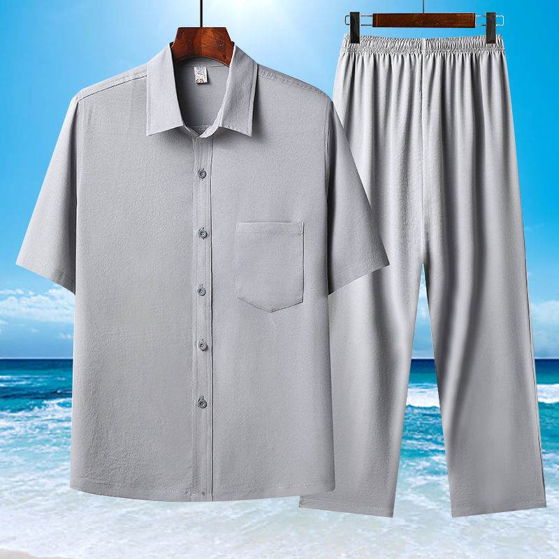 Summer Ice Cotton Pajama Set - Comfortable Short-Sleeves for Warm Nights - Buy Center