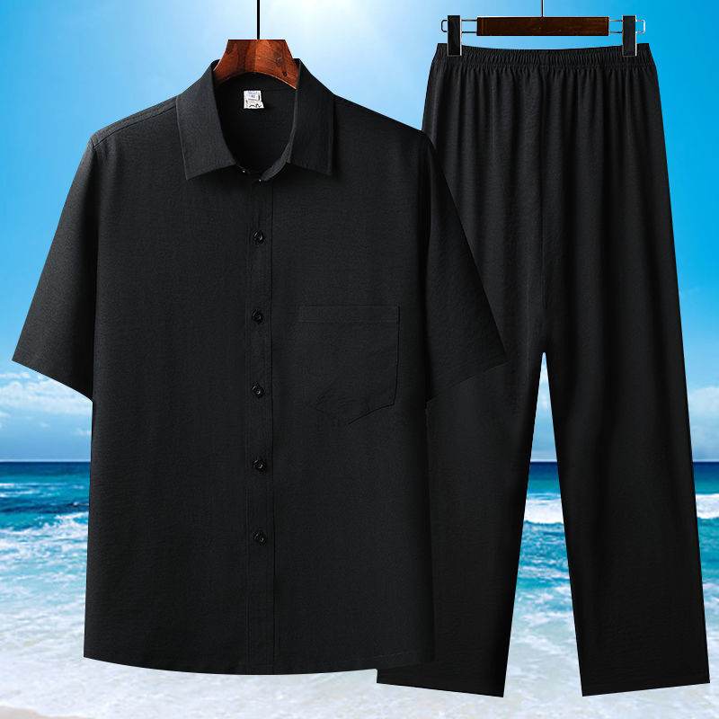 Summer Ice Cotton Pajama Set - Comfortable Short-Sleeves for Warm Nights - Buy Center