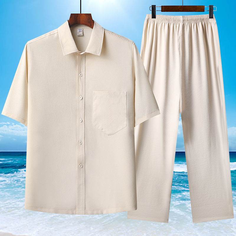 Summer Ice Cotton Pajama Set - Comfortable Short-Sleeves for Warm Nights - Buy Center
