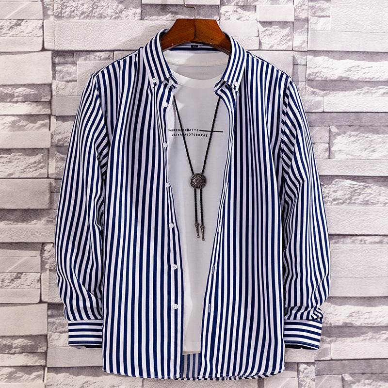 Men's Casual Printed Long-Sleeved Shirt - Soft Peach Skin Fabric - Buy Center