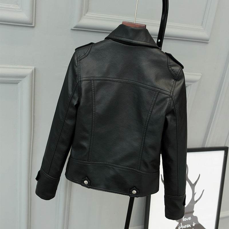 Buycenter Slim-Fit PU Motorcycle Jacket - Short Style for Women - Buy Center
