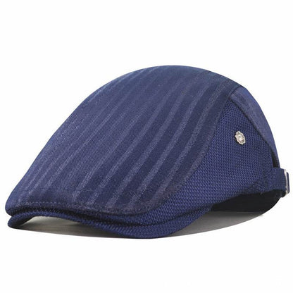 Striped Forward Hat - Adjustable Cotton Beret for Sun Protection & Style - Buy Center