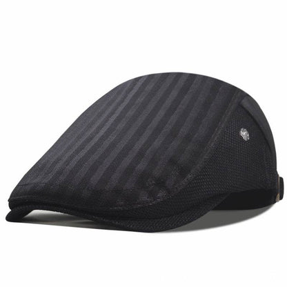 Striped Forward Hat - Adjustable Cotton Beret for Sun Protection & Style - Buy Center