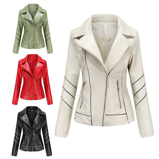 Buycenter Women's PU Leather Short Jacket - Spring & Autumn Wear - Buy Center