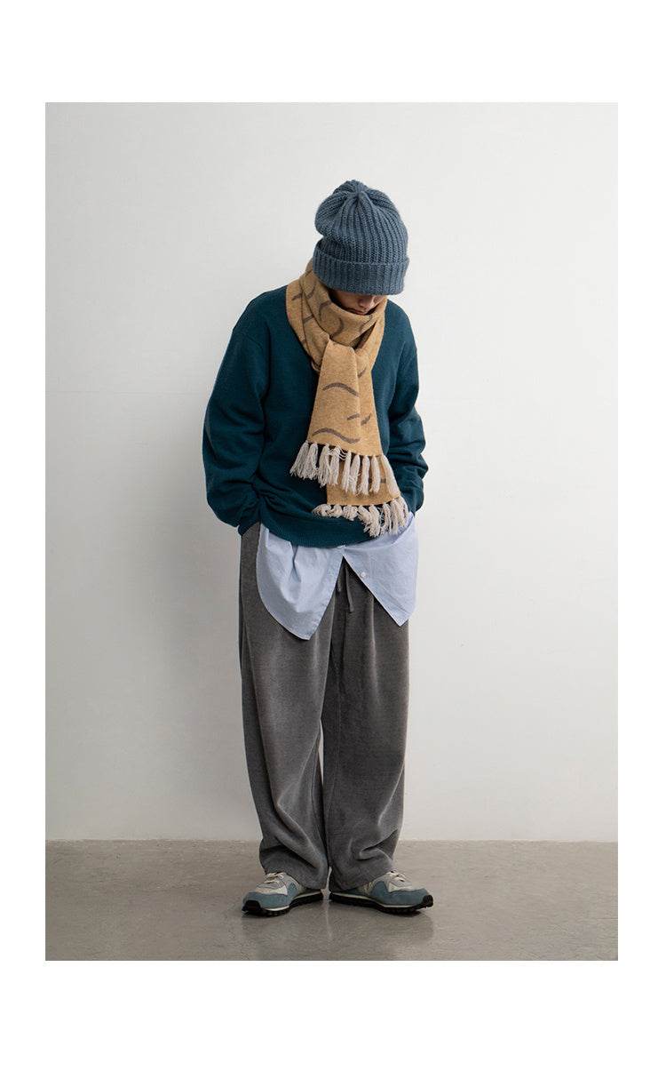 Corn Ginger Zebra Thick Scarf - Stylish Cotton Accessory for Any Season - Buy Center