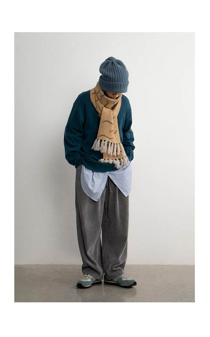 Corn Ginger Zebra Thick Scarf - Stylish Cotton Accessory for Any Season - Buy Center