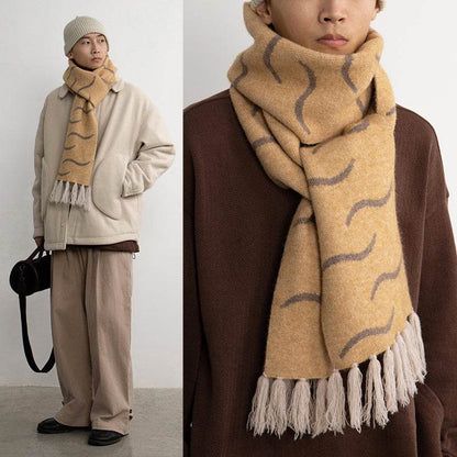 Corn Ginger Zebra Thick Scarf - Stylish Cotton Accessory for Any Season - Buy Center