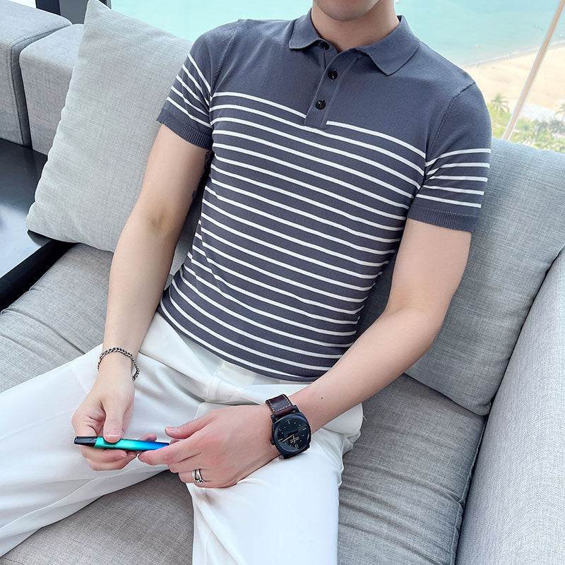 Buycenter Striped Cotton Casual T-shirt - Slim Fit for Youth Style - Buy Center