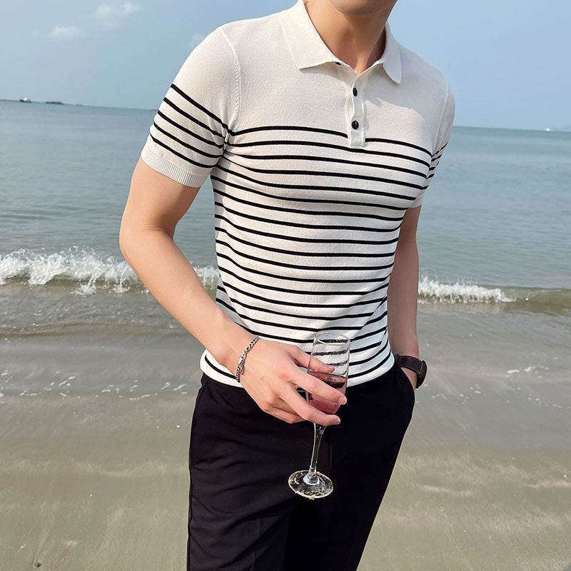 Buycenter Striped Cotton Casual T-shirt - Slim Fit for Youth Style - Buy Center