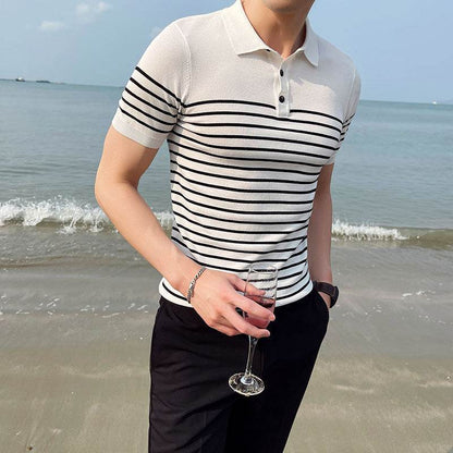 Buycenter Striped Cotton Casual T-shirt - Slim Fit for Youth Style - Buy Center