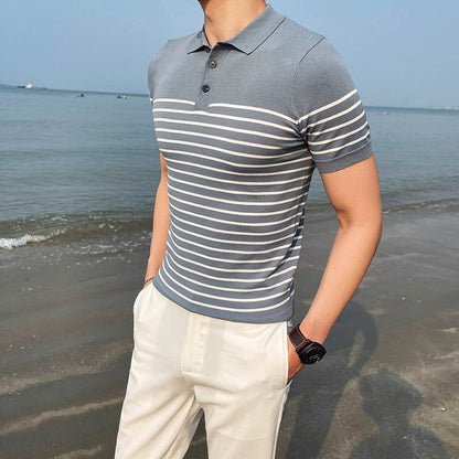Buycenter Striped Cotton Casual T-shirt - Slim Fit for Youth Style - Buy Center