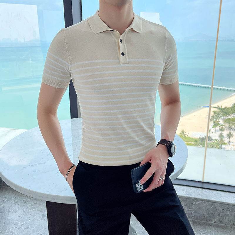 Buycenter Striped Cotton Casual T-shirt - Slim Fit for Youth Style - Buy Center