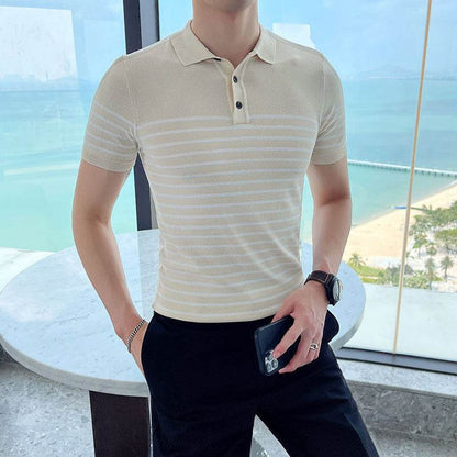 Buycenter Striped Cotton Casual T-shirt - Slim Fit for Youth Style - Buy Center