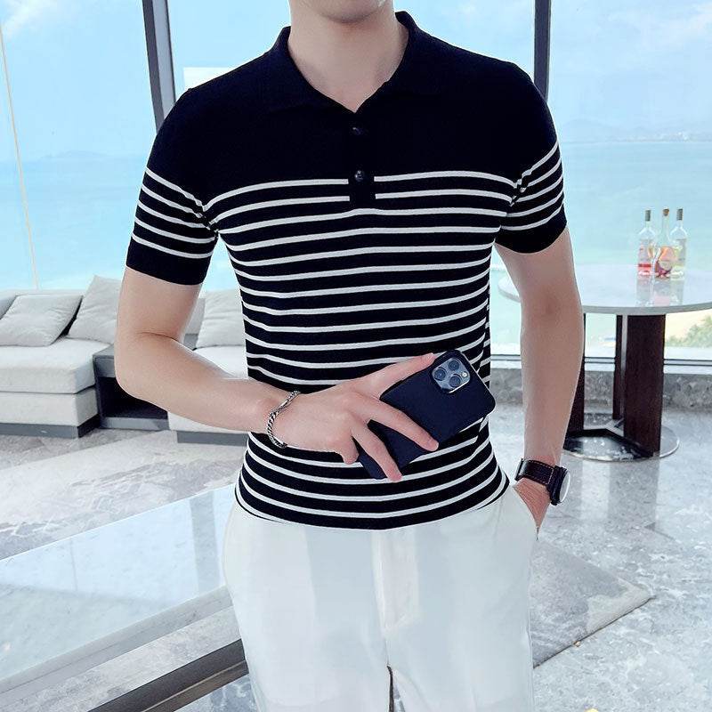 Buycenter Striped Cotton Casual T-shirt - Slim Fit for Youth Style - Buy Center
