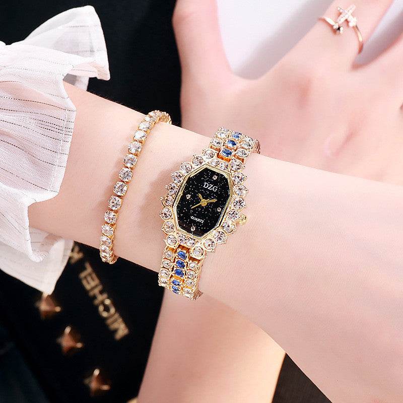 Square Diamond Bracelet Watch for Women - Casual Starry Sky Design - Buy Center