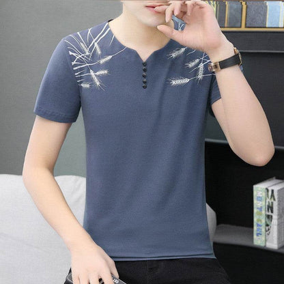 Chao Brand Men's Casual Cotton T-Shirt - Trendy Geometric Sports Top - Buy Center