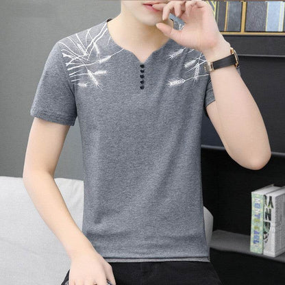 Chao Brand Men's Casual Cotton T-Shirt - Trendy Geometric Sports Top - Buy Center
