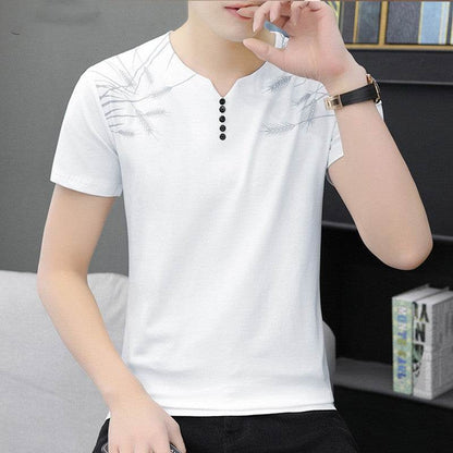 Chao Brand Men's Casual Cotton T-Shirt - Trendy Geometric Sports Top - Buy Center