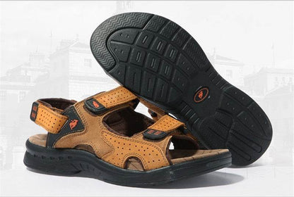 Buycenter Men's Leather Sandals - Breathable Casual Outdoor Shoes - Buy Center