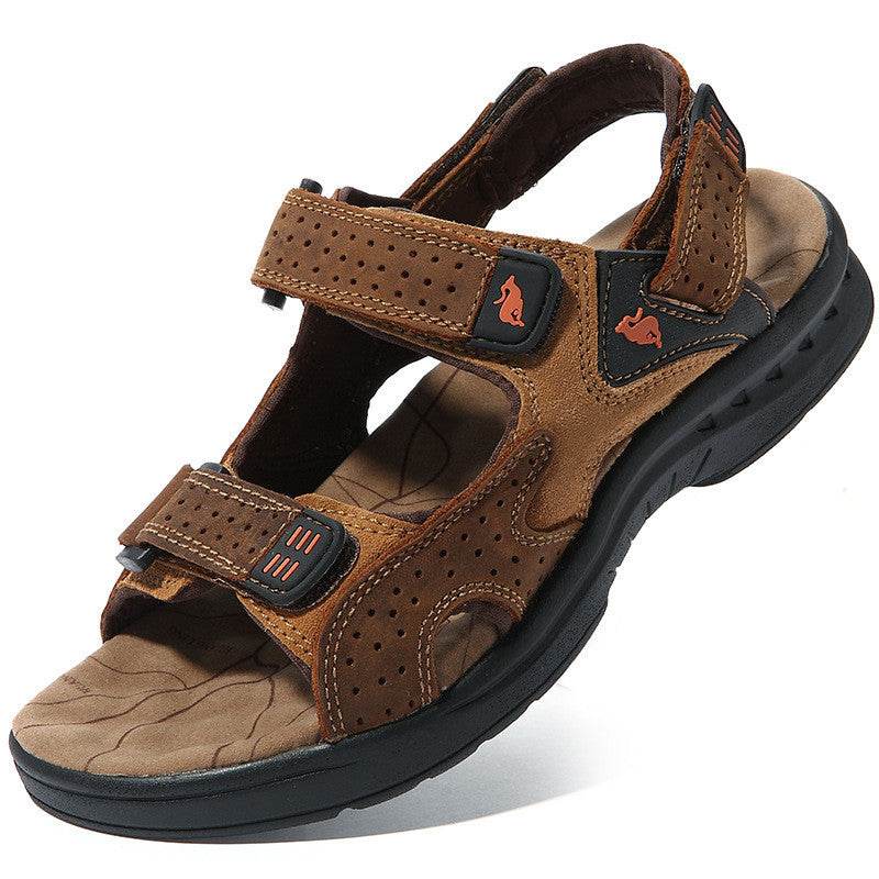 Buycenter Men's Leather Sandals - Breathable Casual Outdoor Shoes - Buy Center