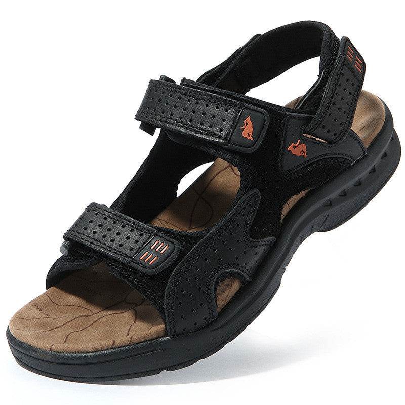 Buycenter Men's Leather Sandals - Breathable Casual Outdoor Shoes - Buy Center