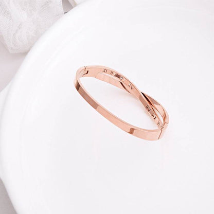 Women's Roman Word Diamond Bracelet - Elegant Titanium Steel Jewelry - Buy Center