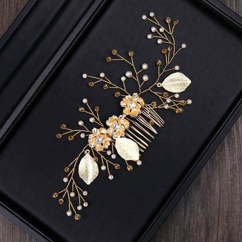 Golden Leaf Hairpin - Elegant Bridal Accessory for Weddings 2025 - Buy Center