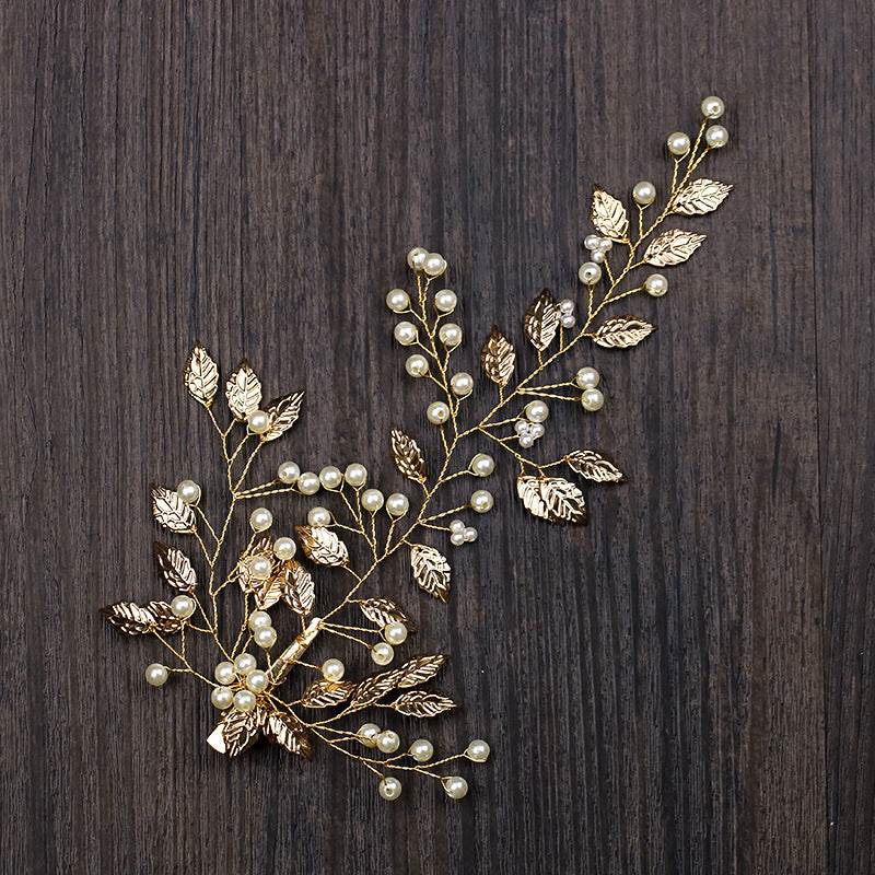Golden Leaf Hairpin - Elegant Bridal Accessory for Weddings 2025 - Buy Center