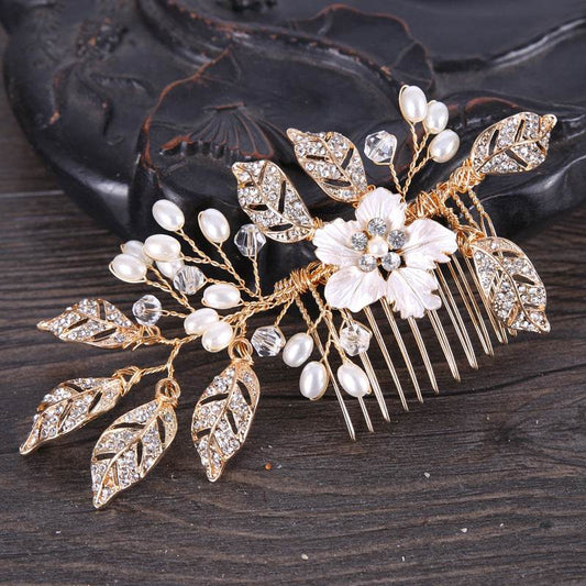 Golden Leaf Hairpin - Elegant Bridal Accessory for Weddings 2025 - Buy Center