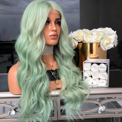 Green Mid-Length Curly Synthetic Wig - Stylish & Lightweight for Women - Buy Center