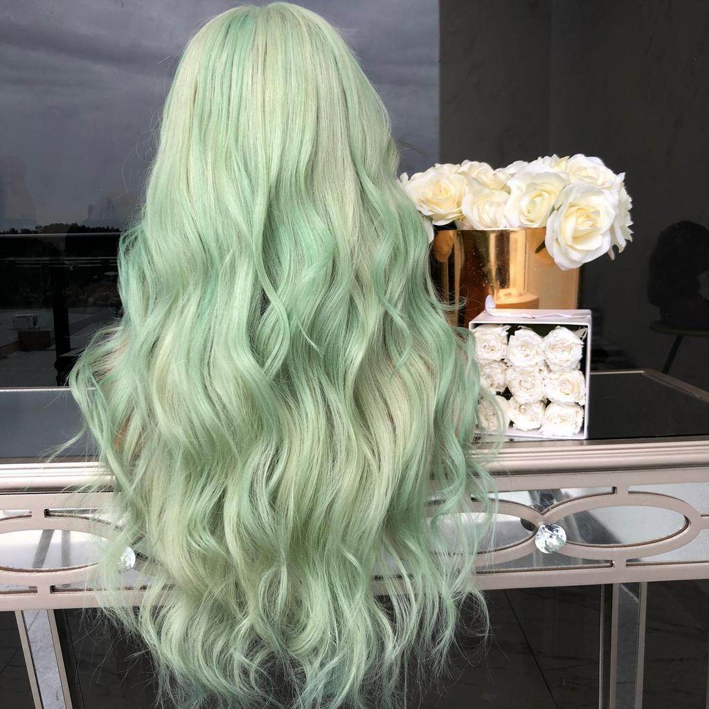 Green Mid-Length Curly Synthetic Wig - Stylish & Lightweight for Women - Buy Center