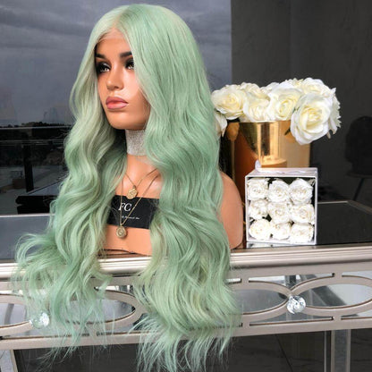 Green Mid-Length Curly Synthetic Wig - Stylish & Lightweight for Women - Buy Center