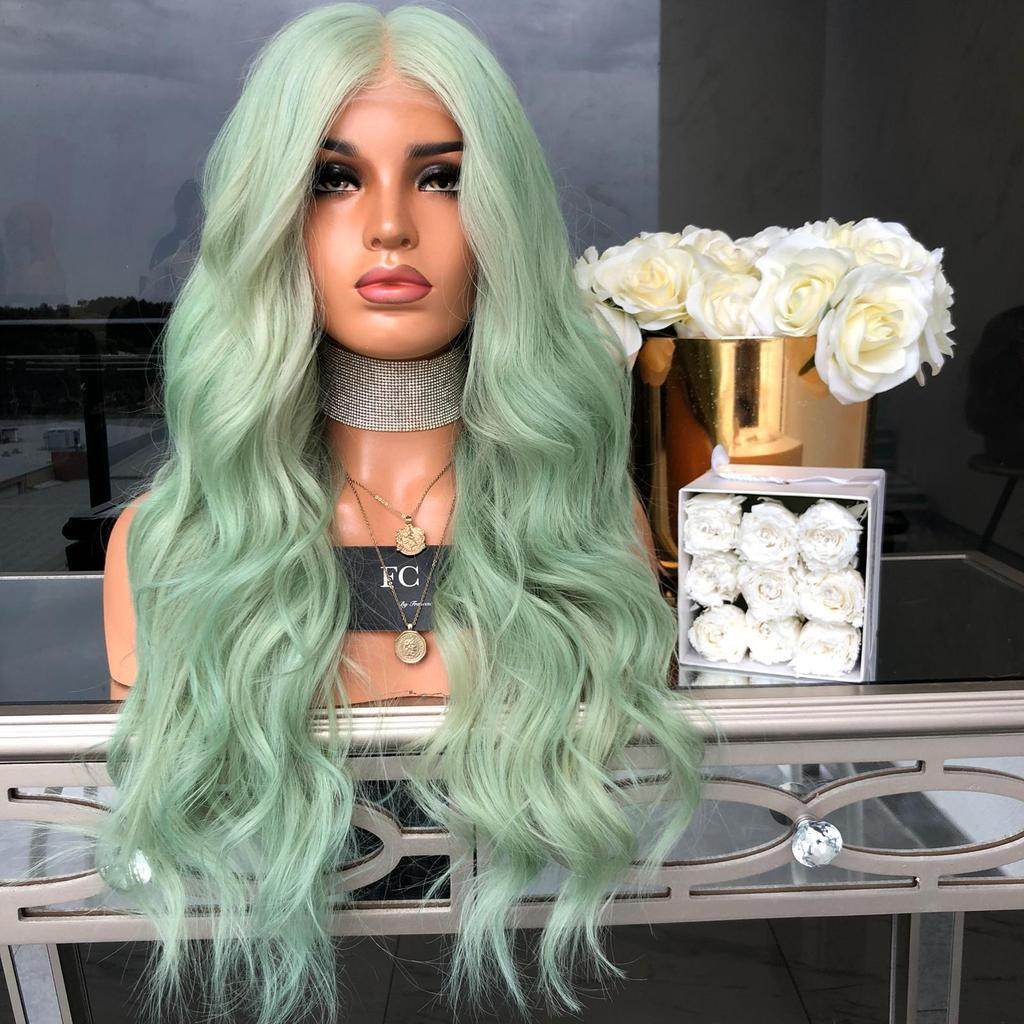Green Mid-Length Curly Synthetic Wig - Stylish & Lightweight for Women - Buy Center
