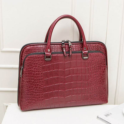 Stylish Cowhide Briefcase - Large Capacity Women's Business Handbag 2025 - Buy Center