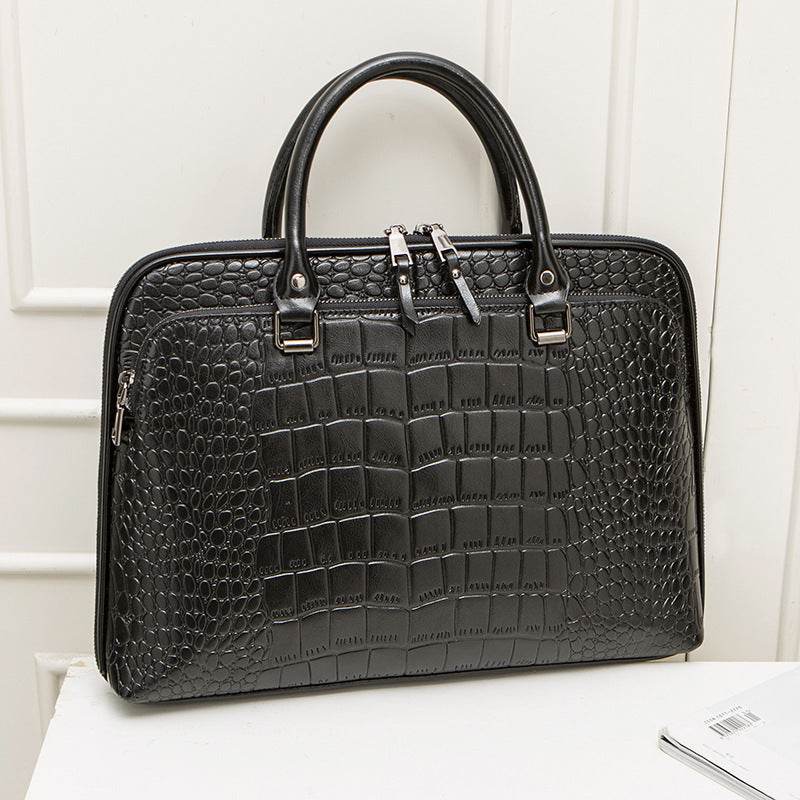 Stylish Cowhide Briefcase - Large Capacity Women's Business Handbag 2025 - Buy Center