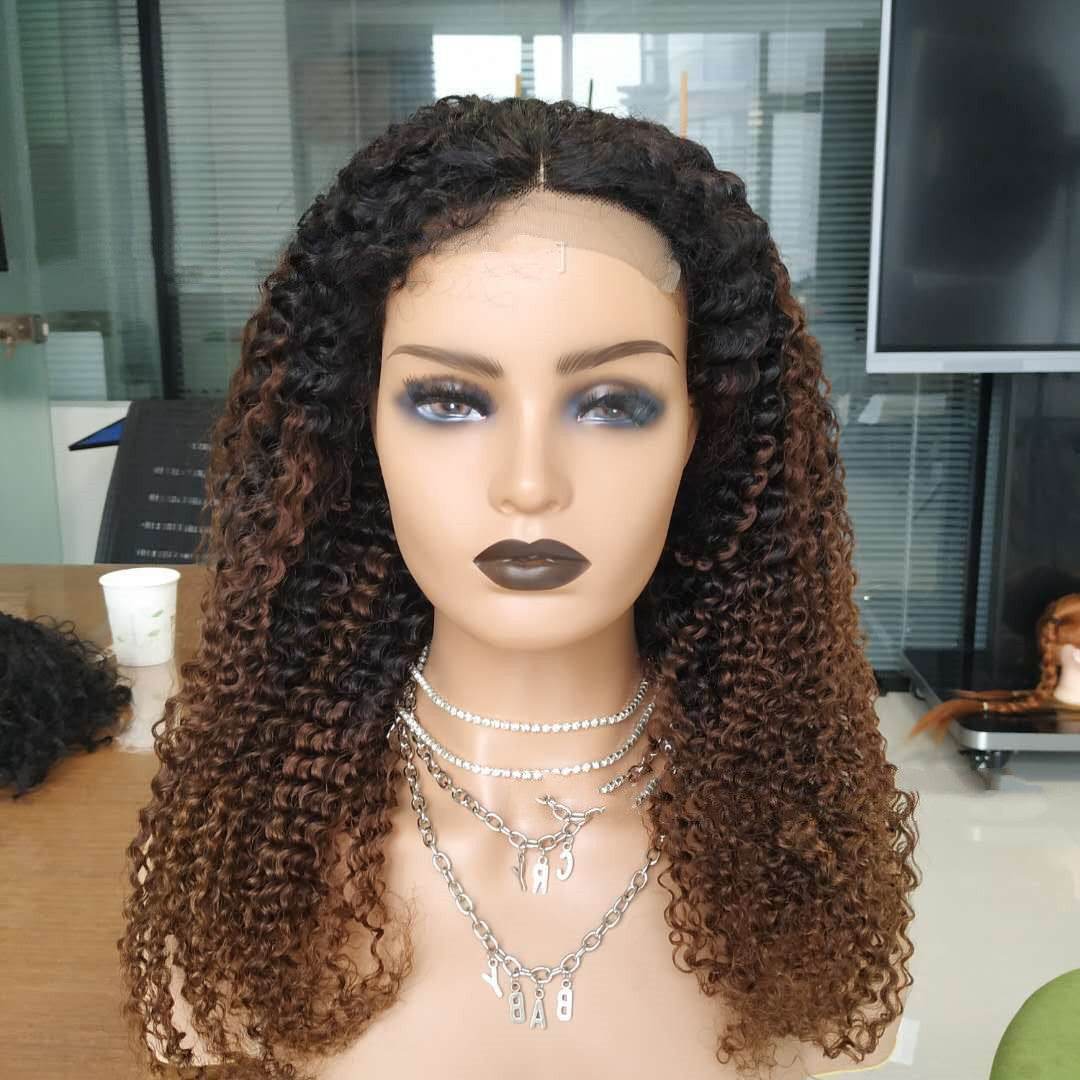 10A Ombre Kinky Curly Lace Front Wig - T1B 30 Voluminous Style - Buy Center