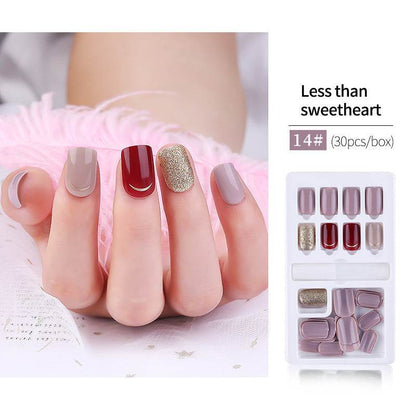 30pcs Detachable False Nail Tips Set - Stylish Full Cover Short Nails - Buy Center