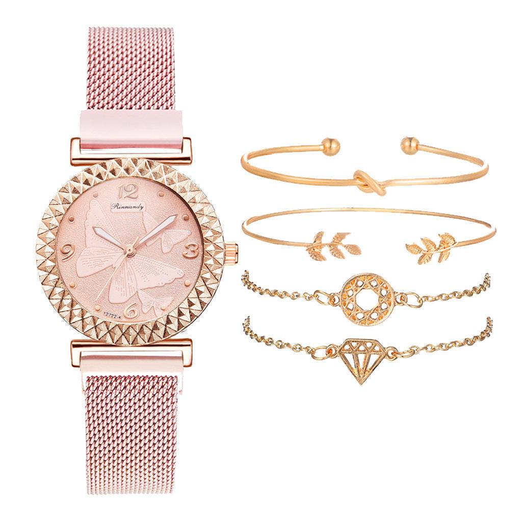 Elegant Butterfly Watch & Bracelet Set - Chic Quartz for Women - Buy Center
