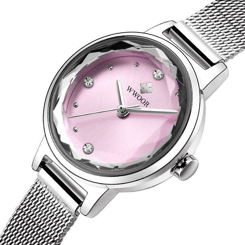 Fashion Simple Women's Quartz Watch - Trendy Mesh Strap & Round Dial - Buy Center