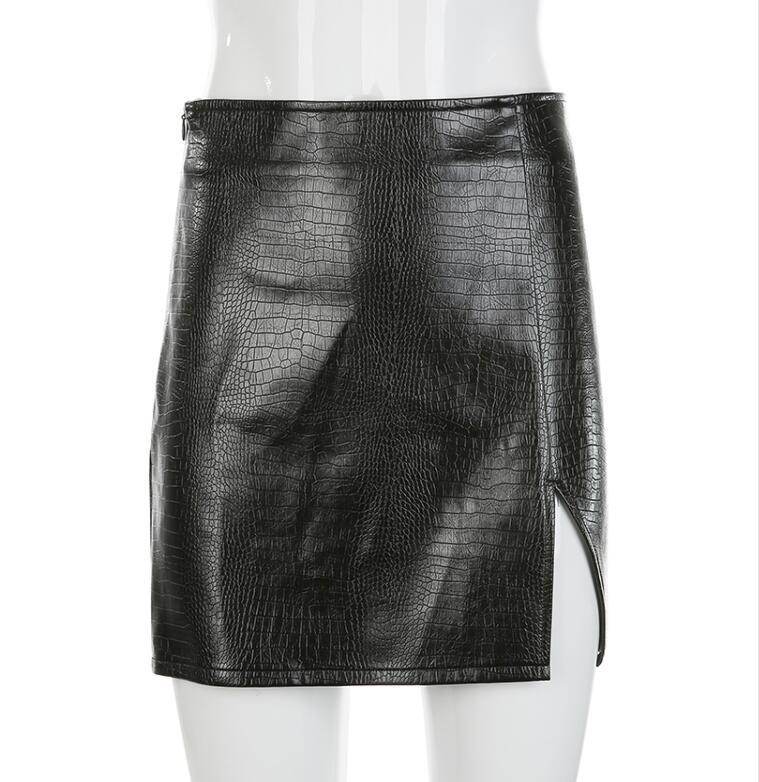Buycenter Sexy Crocodile PU Leather Skirt - A-Line Street Fashion - Buy Center