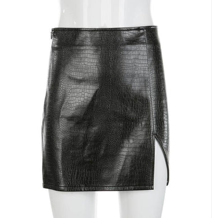 Buycenter Sexy Crocodile PU Leather Skirt - A-Line Street Fashion - Buy Center
