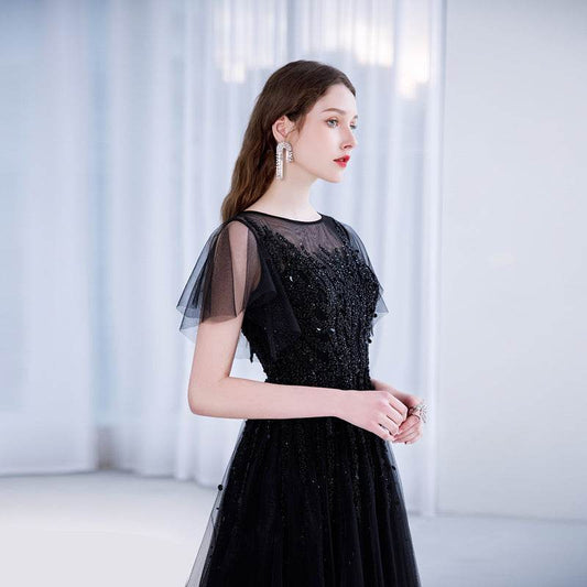 Buycenter Slim Dress for Celebrity Dinner - U-Neck Evening Wear - Buy Center