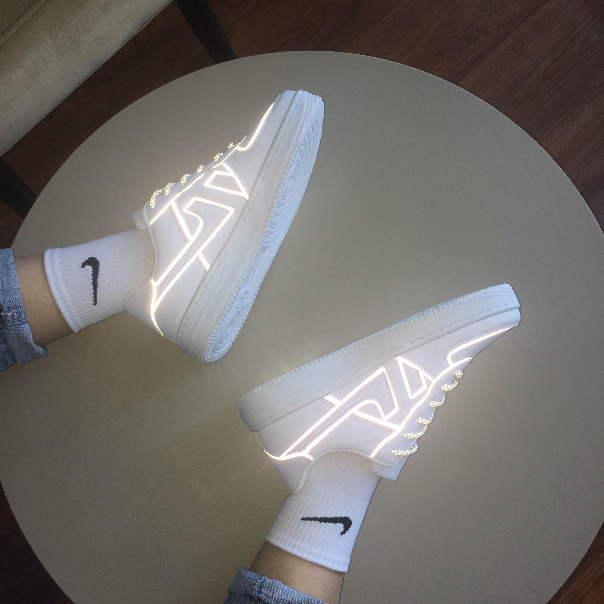 Reflective White Sneakers for Men & Women - Stylish Vulcanize Shoes 2025 - Buy Center