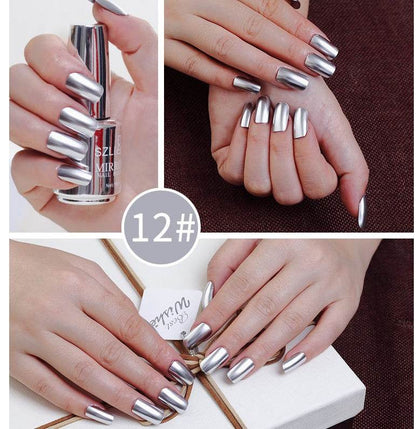 12-Color Mirror Nail Polish - Dazzling Metallic Shine for Fashionistas - Buy Center