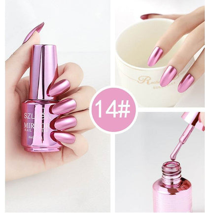 12-Color Mirror Nail Polish - Dazzling Metallic Shine for Fashionistas - Buy Center