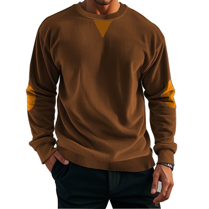Buycenter Stand Collar Corduroy Sweater for Men - Long Sleeve Pullover - Buy Center