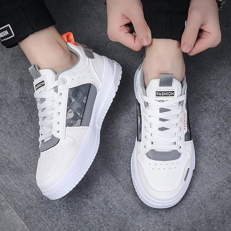 Stylish Men's Casual White Sneakers - Lightweight Summer Vulcanize Shoes - Buy Center