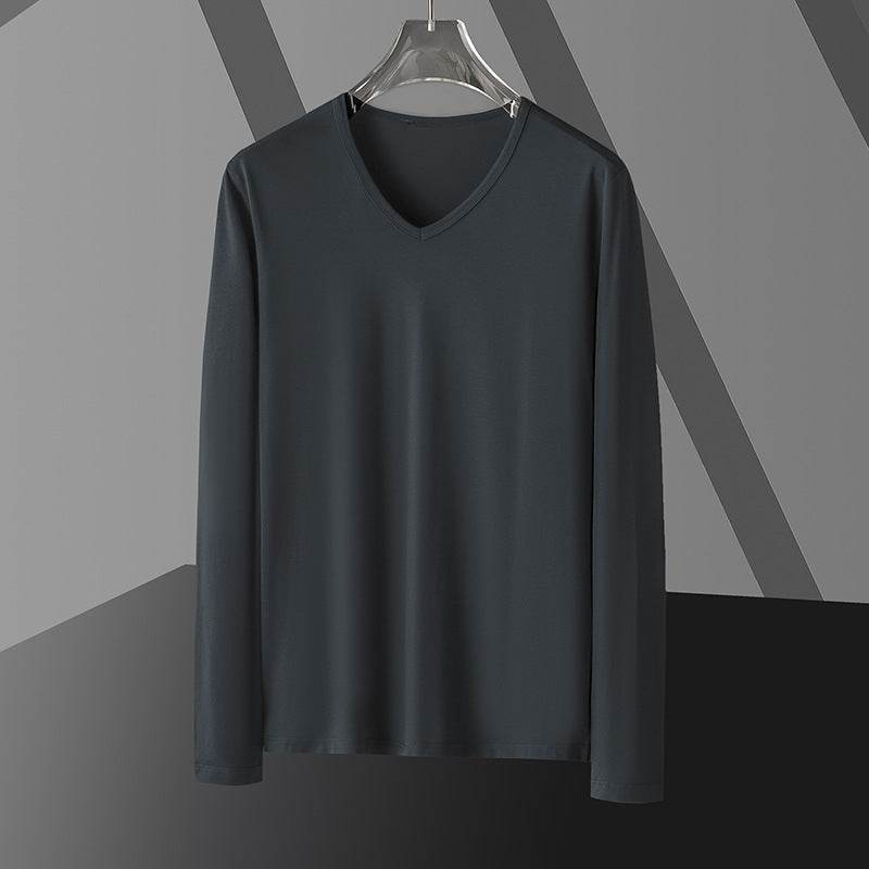 Men's Slim Fit Long Sleeve Modal Top - Stylish Autumn Essentials - Buy Center