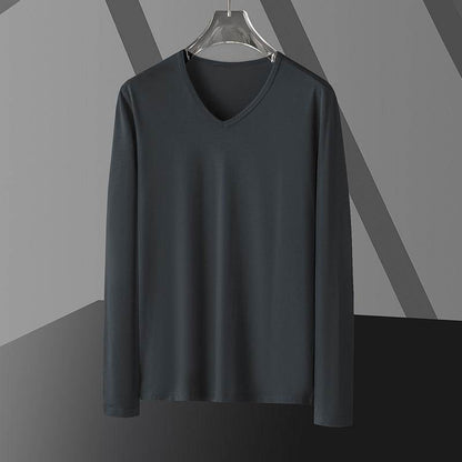 Men's Slim Fit Long Sleeve Modal Top - Stylish Autumn Essentials - Buy Center